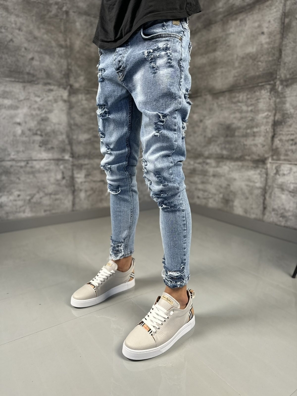 Мъжки накъсани дънки Skinny  fit