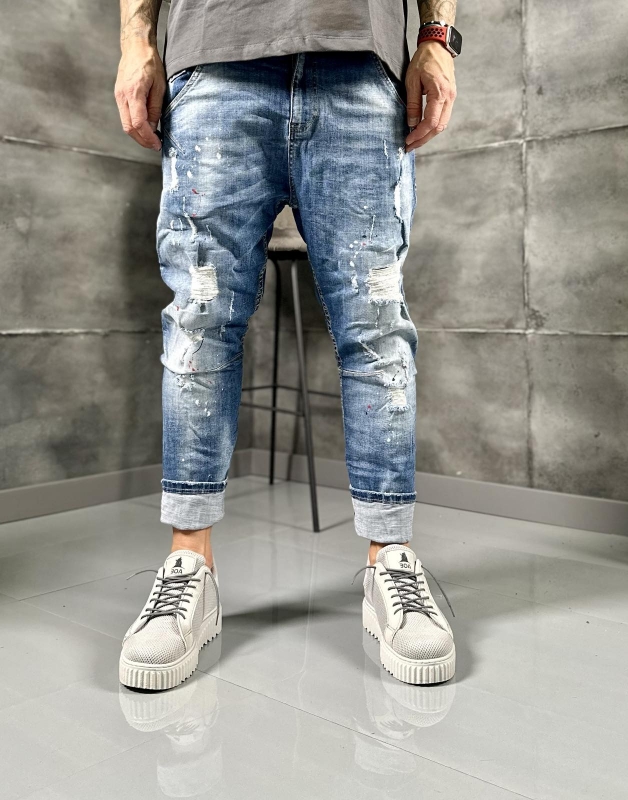 Мъжки накъсани дънки Skinny  fit