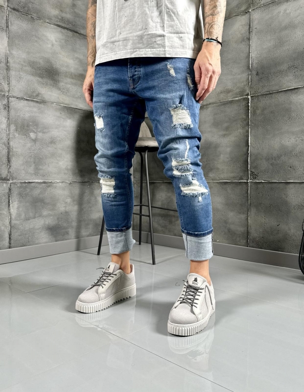 Мъжки накъсани дънки Skinny  fit