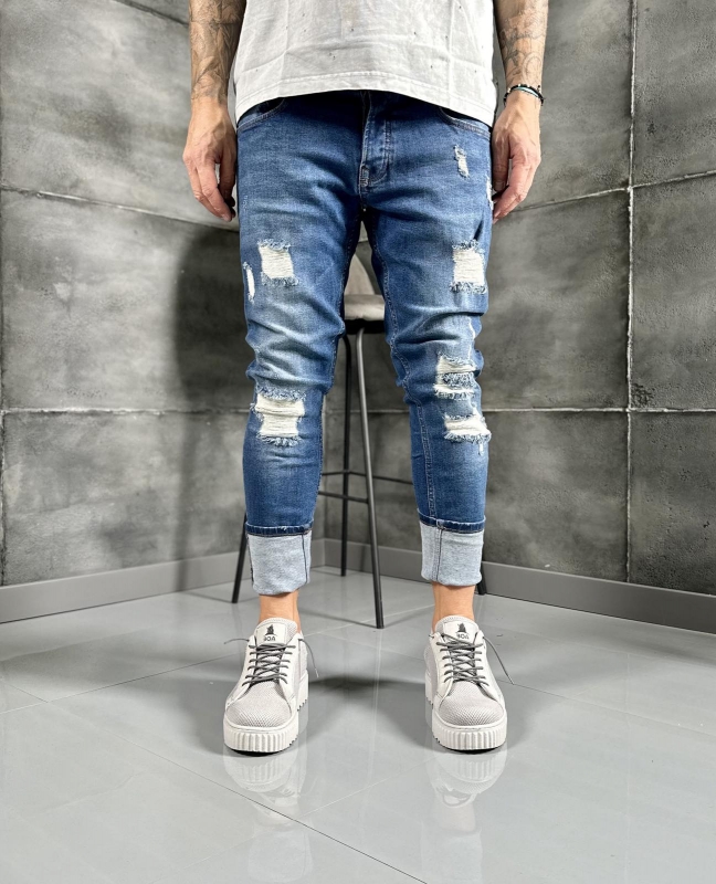 Мъжки накъсани дънки Skinny  fit