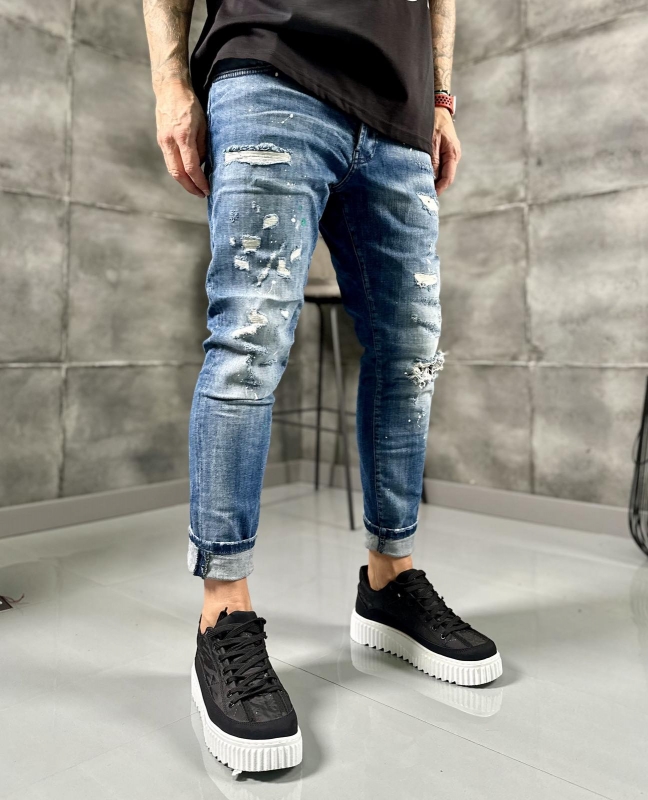 Мъжки накъсани дънки Skinny  fit