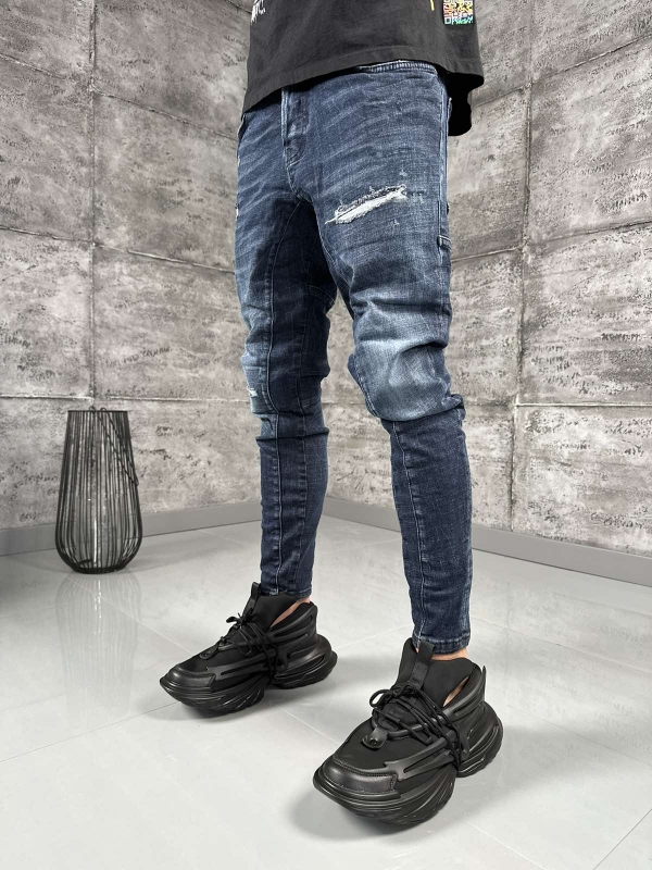 Мъжки накъсани дънки Skinny  fit