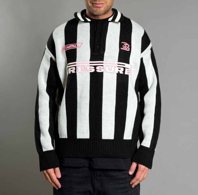 Мъжки пуловер BLACK & WHITE STRIPES