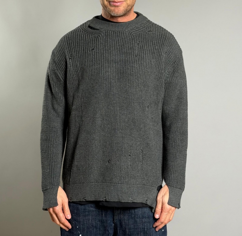 Мъжки пуловер RAW EDGE” – DARK GREY Мъжки пуловер RAW EDGE” – DARK GREY