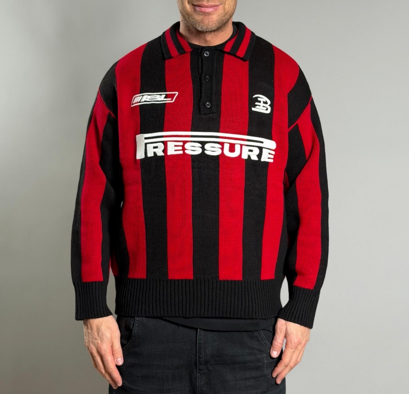 Мъжки пуловер RED & BLACK STRIPES