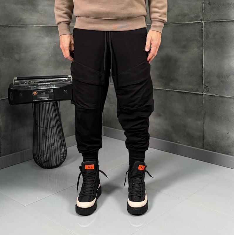 Мъжки спортен панталон Cargo Tech Joggers Black Structure