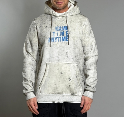 Мъжка блуза с качулка Grey Acid Wash