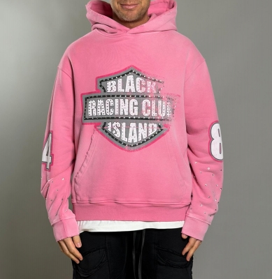 Мъжка блуза с качулка Racing Club Hoodie – Pink Edition