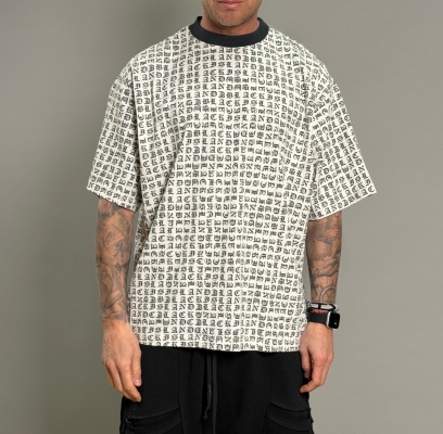 Мъжка оувърсайз тениска SCRIPT CHAOS