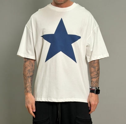 Мъжка оувърсайз тениска star blue