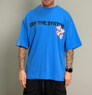 Мъжка оувърсайз тениска Star Blue – OFF THE SYSTEM