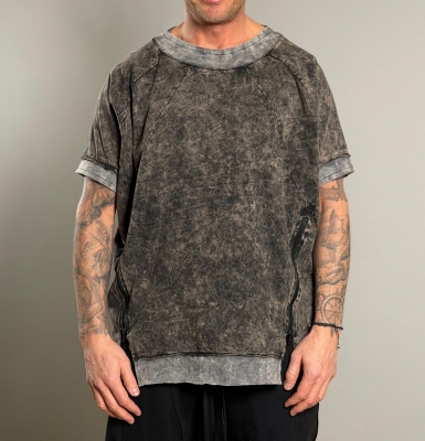 Мъжка тениска DARK WASH RAW ZIP TEE