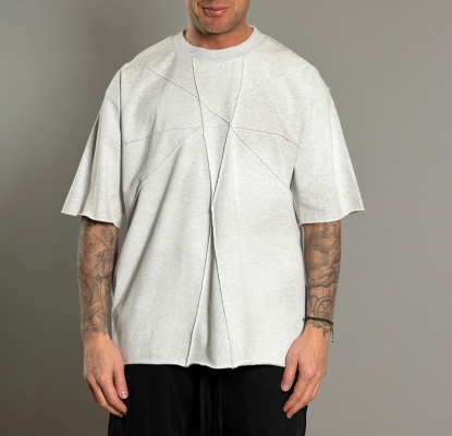 Мъжка тениска GREY RAW SEAM TEE