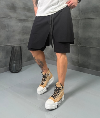 Мъжки къси панталони DRAPE-01 MOVOMO BLACK