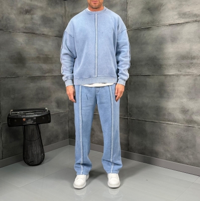 Мъжки комплект Faded Line Light Blue