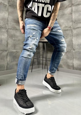 Мъжки накъсани дънки Skinny  fit