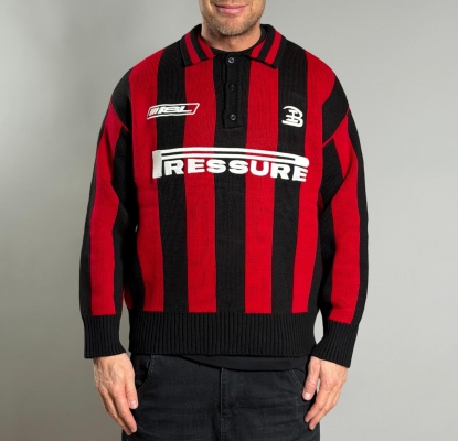 Мъжки пуловер RED & BLACK STRIPES